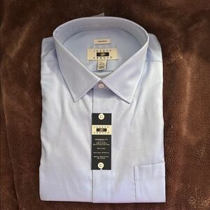 NEW size 34/35 17 1/2 neck Joseph Abboud Blue Dress Shirt Classic Style